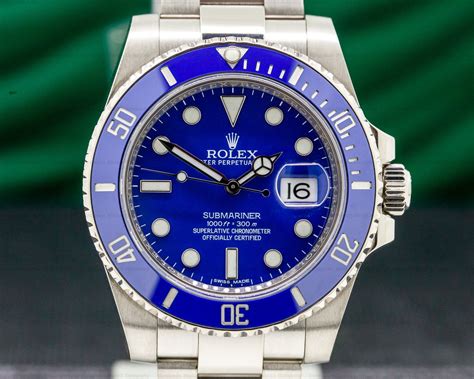 rolex submariner 18k gold black|white gold submariner blue bezel.